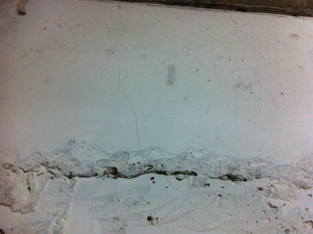fissures sur voiles en sous sol