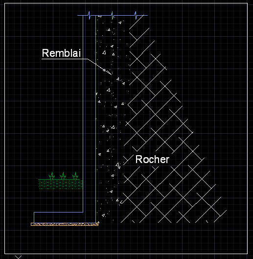 Remblai entre Sol rocheux et Voiles de mitoyenneté